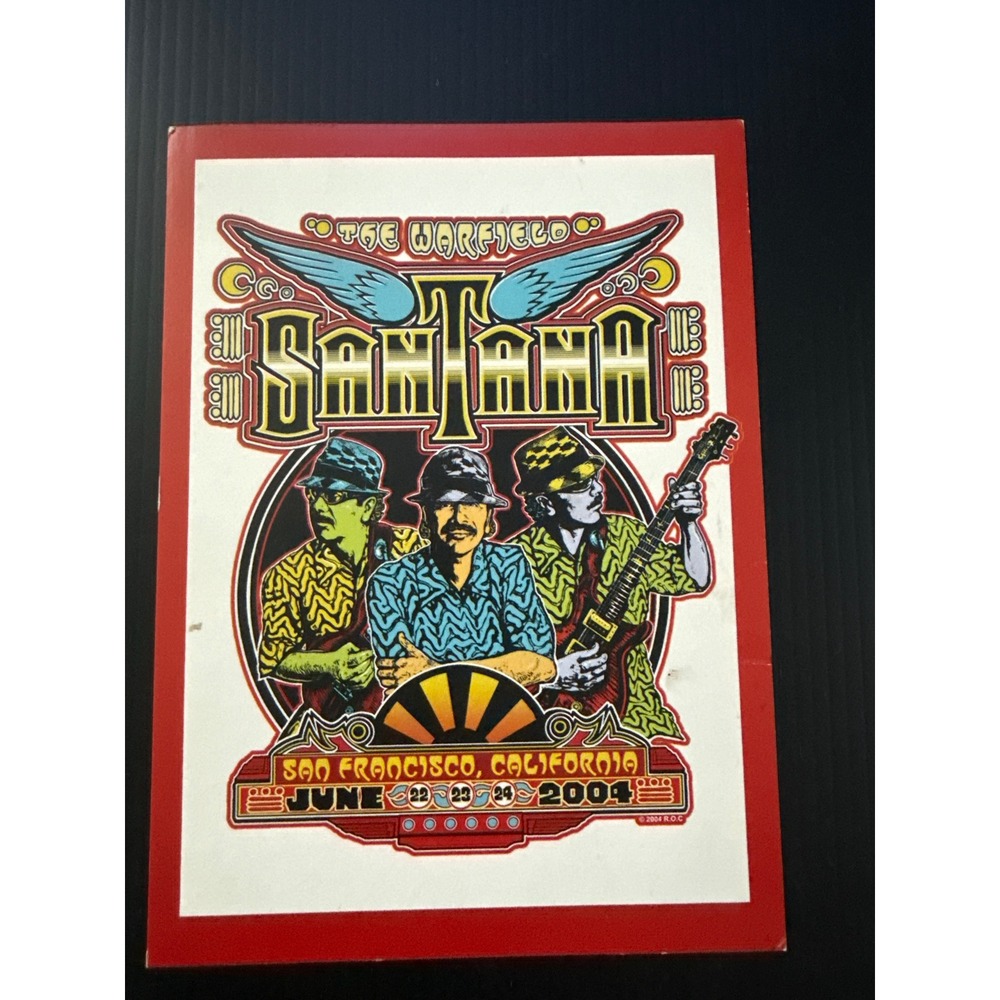 Santana The Warfield San Francisco 2004 Concert Program Rock Memorabilia